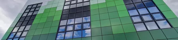 Front of nexspace data center from below, landscape